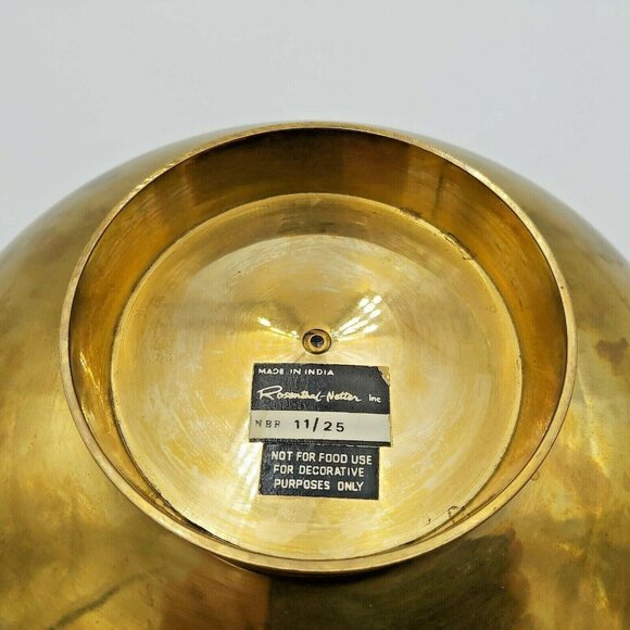 Rosenthal-Netter Inc Brass Bowl Lotus Flowers NBR 11/25 Made in India 9.5 inch - Picture 3 of 7